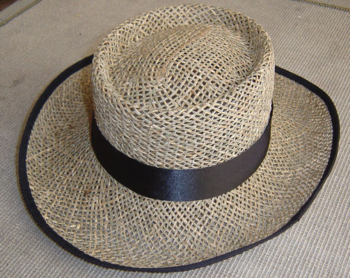 Trigo UV 58cm do peão da proteção de Straw Sun Hats da placa lisa larga da borda