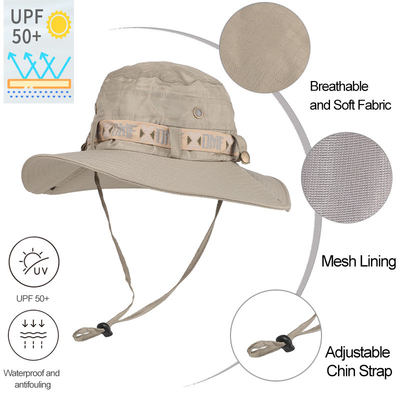 Da pesca feita sob encomenda larga de Logo Upf 50 da borda do chapéu de Sun cubeta lisa de caminhada respirável