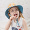 ODM UV do OEM da proteção dos chapéus 46cm da cubeta das crianças ajustáveis da aleta do pescoço