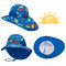 Borda larga dos chapéus da cubeta das crianças da aleta do pescoço do GV para a praia do verão