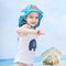 Cor azul da borda larga dos chapéus UPF 50+ da cubeta das anti crianças UV animais