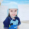 Algodão 50+ 100% UV dos chapéus da cubeta das crianças largas ajustáveis da borda