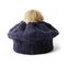 As mulheres do inverno fazem malha o BIO algodão lavado de Beanie Hats 56cm Pom Pom Fur Beanie