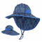 ODM de pesca azul do poliéster do algodão de Searsucker Upf 50 do chapéu da praia da criança