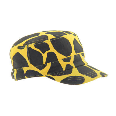 Unisexo Chapéu Militar Amarelo e Preto de Algodão Chapéu de Cadete Impresso sob medida