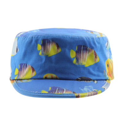 Impressão de moda masculina de lona chapéus de cadete Militar Chapéu de rua bordado plano
