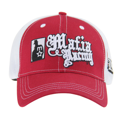 Pre Curved Peak Mesh Trucker Caps 3D Embroidery Baseball Caps 4 painéis