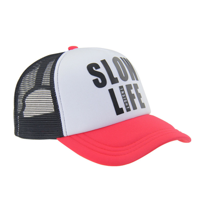 100% Poliéster, Chapéu de caminhoneiro de duas cores, com logotipo de impressão 3D na frente