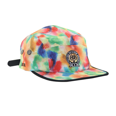 Impressão de corantes de gravura de correias Floral personalizado 5 Caps de campo de painel para senhoras de moda