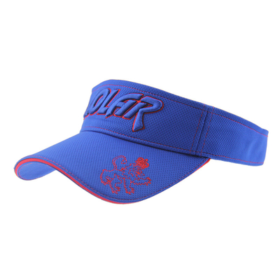 Adulto Polymesh Visor solar chapéus femininos Custom Puff bordado logotipo