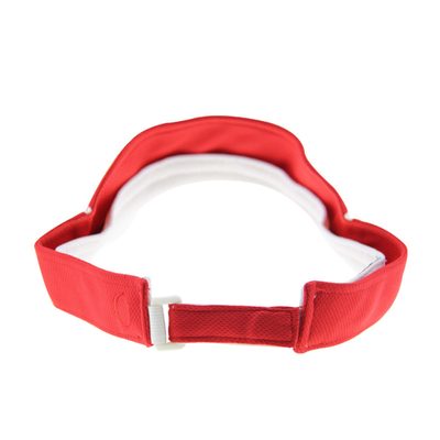 Chapéus de visor de sol personalizados Verão Vermelho Polymesh com fecho ajustável