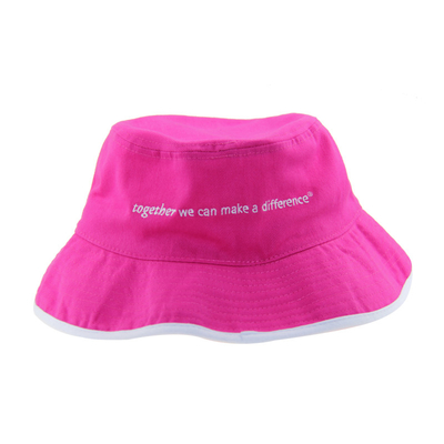 OSFM Tamanho Borracha Algodão Custom bordado Chapéus de balde Chapéus de pesca femininos Rosa