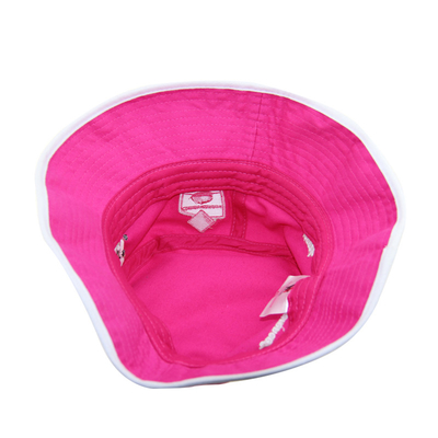 OSFM Tamanho Borracha Algodão Custom bordado Chapéus de balde Chapéus de pesca femininos Rosa