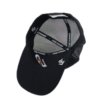 Chapéu de caminhoneiro de malha ajustável de pico plano de 6 painéis com fechamento Snapback
