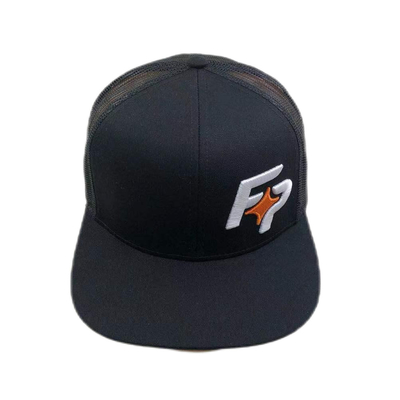 Chapéu de caminhoneiro de malha ajustável de pico plano de 6 painéis com fechamento Snapback