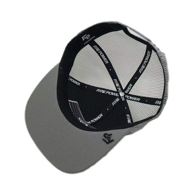Chapéu de caminhoneiro de malha ajustável de pico plano de 6 painéis com fechamento Snapback