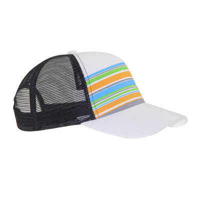 Chapéu de caminhoneiro de tamanho médio Chapéus coloridos de caminhoneiro de tamanho único Impressão de listras personalizadas