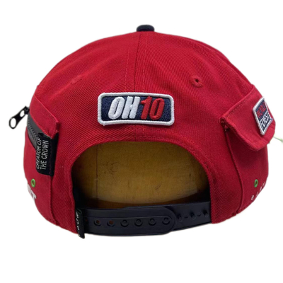 Chapéus de beisebol Snapback de lã de seis painéis com bolsos de zíper personalizados no lado