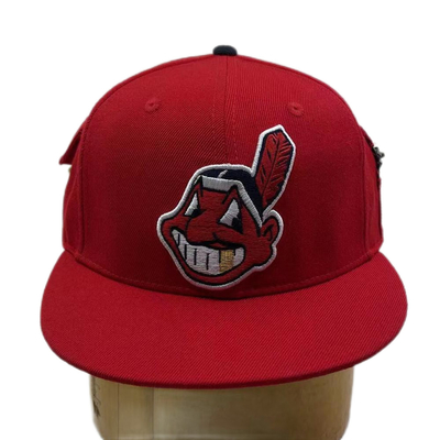 Chapéus de beisebol Snapback de lã de seis painéis com bolsos de zíper personalizados no lado