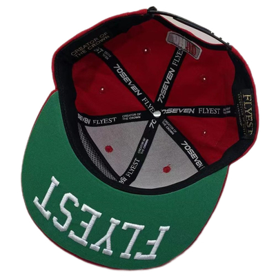 Chapéus de beisebol Snapback de lã de seis painéis com bolsos de zíper personalizados no lado