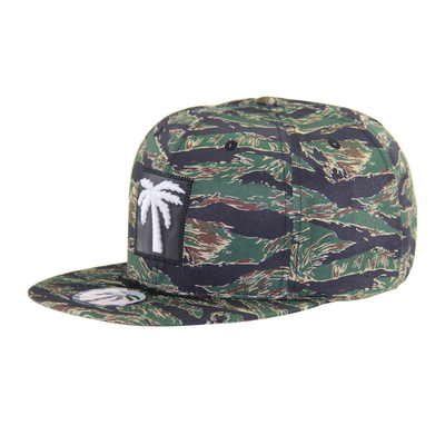 Capa de Snapback de Camuflagem Impressa Personalizada 6 Painel Flat Brim Snapback Cap