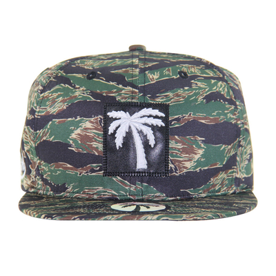 Capa de Snapback de Camuflagem Impressa Personalizada 6 Painel Flat Brim Snapback Cap