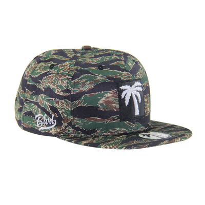 Capa de Snapback de Camuflagem Impressa Personalizada 6 Painel Flat Brim Snapback Cap