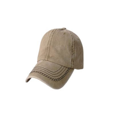 Chapéu de Baseball Casual de algodão escovado durável, 6 painéis ajustáveis