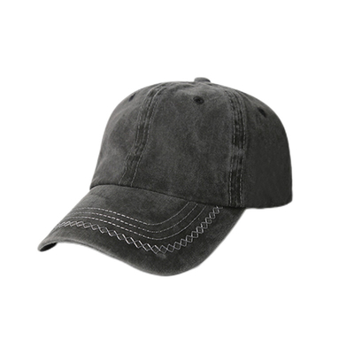 Chapéu de Baseball Casual de algodão escovado durável, 6 painéis ajustáveis