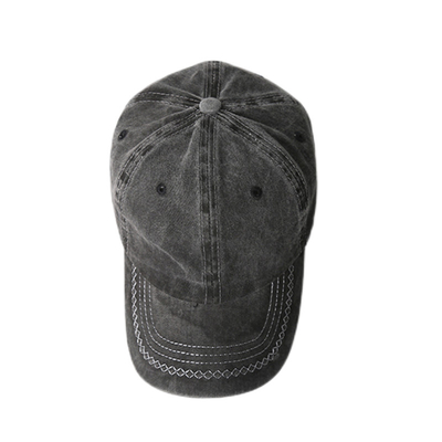 Chapéu de Baseball Casual de algodão escovado durável, 6 painéis ajustáveis