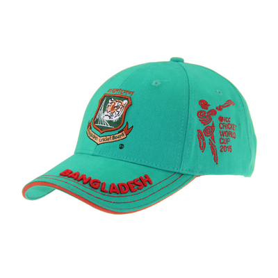 Capuz de basebol de algodão de qualidade durável bordado para o exterior, chapéu de basebol masculino/mulher para críquete
