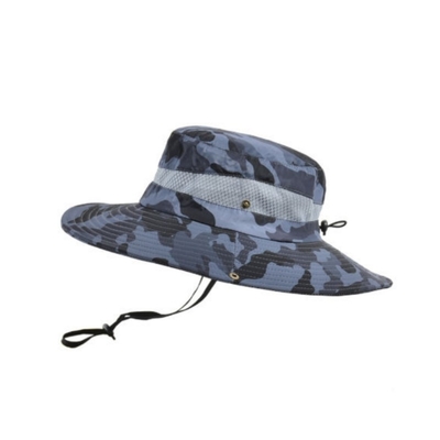 Chapéu de pescador de borda larga Chapéu de balde de camuflagem de lazer
