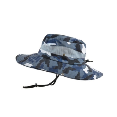 Chapéu de pescador de borda larga Chapéu de balde de camuflagem de lazer
