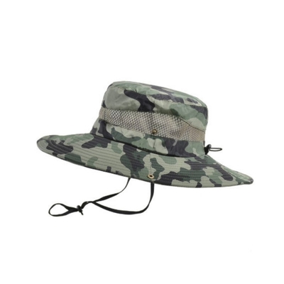 Chapéu de pescador de borda larga Chapéu de balde de camuflagem de lazer