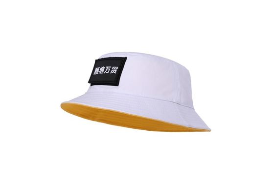 Pescador 100% do ODM CottonUnisex Bucket Hat With Logo Patch Bucket Hat pessoal