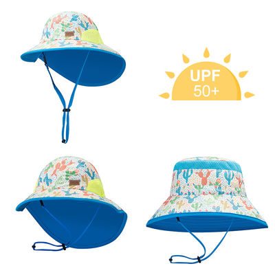Chapéus exteriores da cubeta da praia floral do verão do ODM do OEM com aleta do pescoço