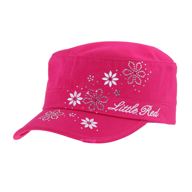 Capuz Militar de algodão vermelho 100% com bordados personalizados e cristal na parte frontal e superior