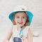 Chapéu UV da cubeta da proteção do verão em volta do poliéster 100% da borda 46cm para bebês