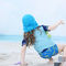 Proteção dos chapéus UPF 50+ Sun da cubeta das crianças ajustáveis da cor azul