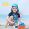 Proteção dos chapéus UPF 50+ Sun da cubeta das crianças ajustáveis da cor azul
