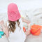 Poliéster 100% largo da borda UPF 50+ dos chapéus da praia das crianças da tampa 46cm do pescoço