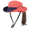 chapéu bordado 61cm da cubeta para o chapéu de acampamento da cubeta de Boonie das mulheres da caça